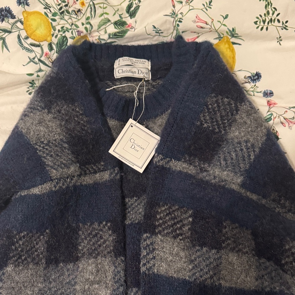 Dior Blue and Gray Women's Sweater